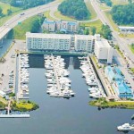 Aerial view of Harbourgate Marina Club.