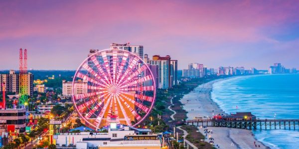 Downtown Myrtle Beach A view of downtown Myrtle Beach at sunset