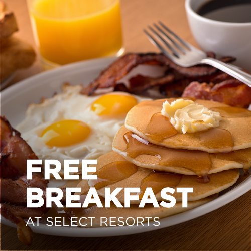 free breakfast at select resorts