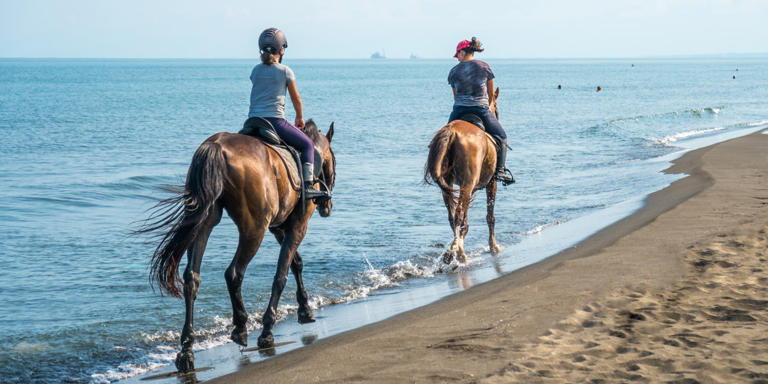 Horseback riding on the beach